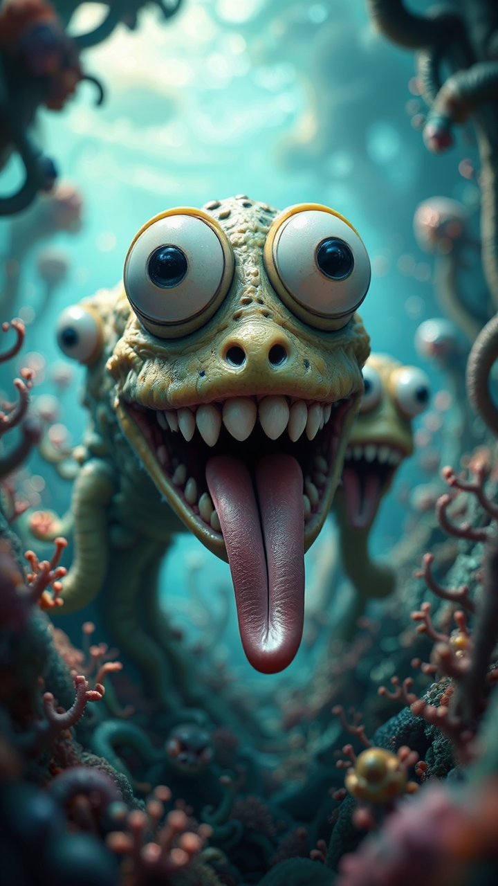 Deep sea creatures with