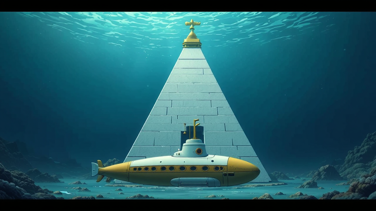 Submarine in front of