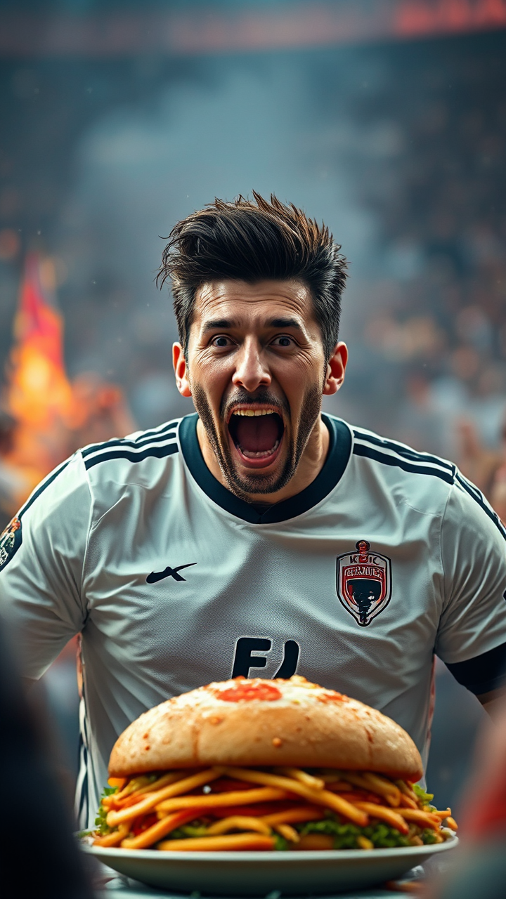 Robert Lewandowski eating KFC