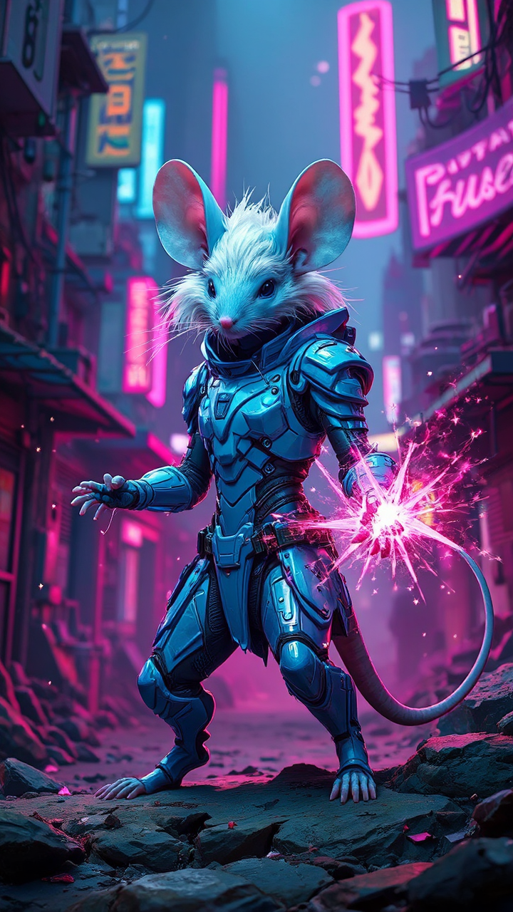 Mouse wizard casts magic